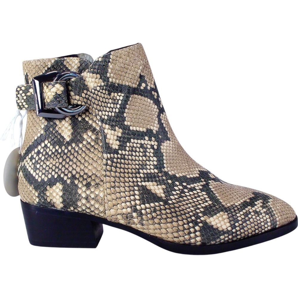 Steven by Steve Madden Ringer Snakeskin‎ Ankle Boots 6M Buckle Water Resistant - Picture 2 of 13